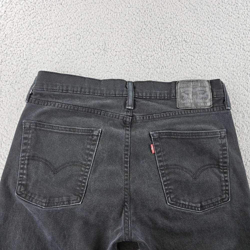 Levis‎ 510 Skinny Jeans Mens 34x32 Black Stretch Denim Western Work Pants